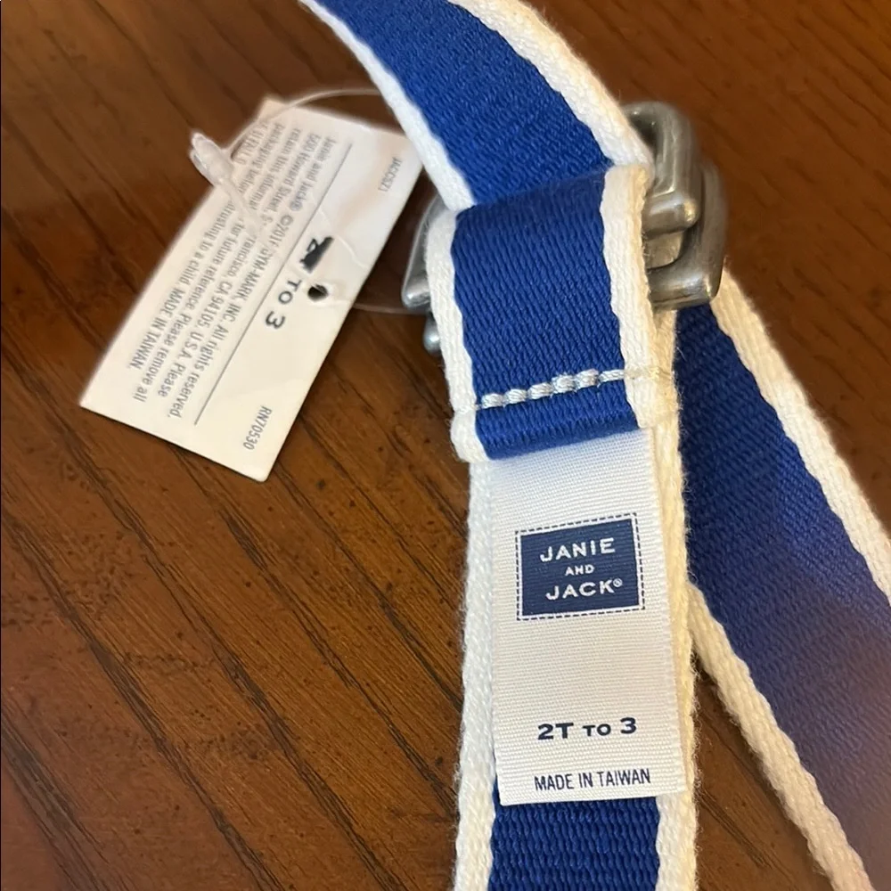 Janie and Jack Blue and White Kids Belt